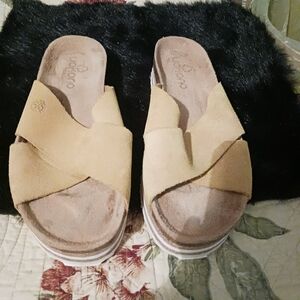 Tan Suede Women's Sandals by Iodono